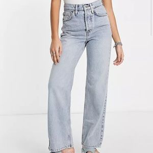 NWT Topshop Kort light wash button fly jeans 32 petite
